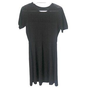 NWT Julia Jordan Fit & Flare Knit Lightweight Sweater Dress Black Womens Size M
